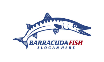 Barracuda fish design vector illustration, Creative Barracuda fish logo design concepts template, icon symbol