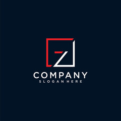 Fototapeta na wymiar white and red logo with letter z Premium Vector