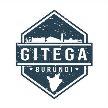 Gitega, Burundi Travel Stamp Icon. Skyline City Design Tourism Diamond. Vector Illustration Grunge Clip Art Badge.