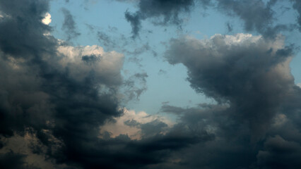 Dramatic sky with clouds at sunset