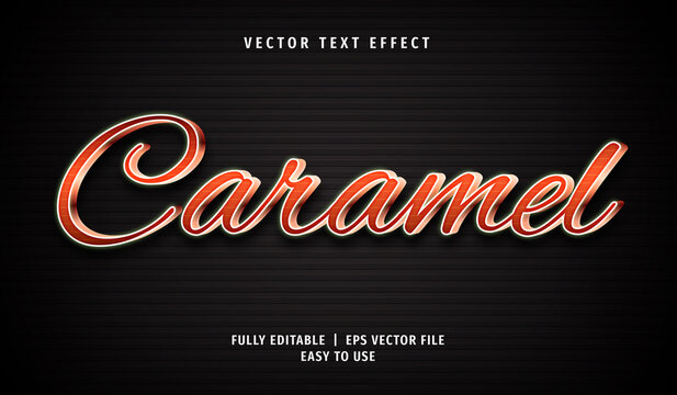 3D Caramel Text Effect, Editable Text Style