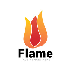 Flame cool heater fire water oil logo icon vector template.