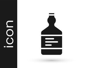 Black Tequila bottle icon isolated on white background. Mexican alcohol drink. Vector.