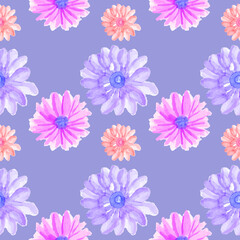 Flowers pattern hand painting watercolor