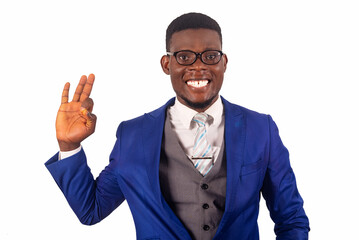 close-up of an attractive young businessman wearing suit, smiling