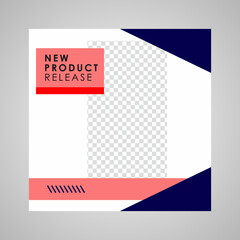 Naklejka premium Social Media Post Template. Social Media Banner. Editable Modern Template. Discount Promo Template.