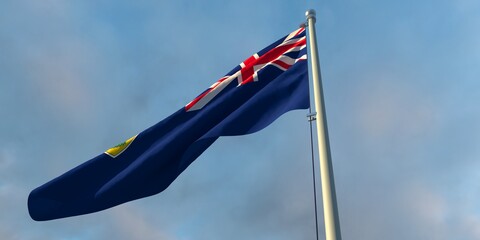 3d rendering of the national flag of the Turks and Caicos Islands