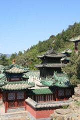 pavilions at the summer palace in beijing in china