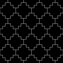 Naklejka premium Inca crosses seamless pattern. Ethnic ornament. Folk background. Geometric wallpaper. Grid image. Tribal motif. Ancient mosaic. Digital paper, web design, textile print, abstract. Vector art