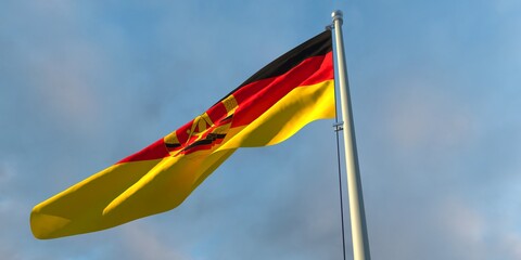 3d rendering of the national flag of the German Democratic Republic