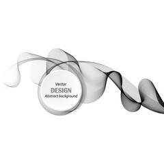 Gray technology background. Abstract background with gray vector waves.