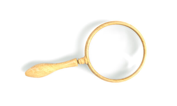 Magnifying glass on white background 3d render