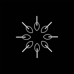 Leaf mandala logo, leaf mandala logo design vector illustration, leaf mandala logo design template vector stock illustration