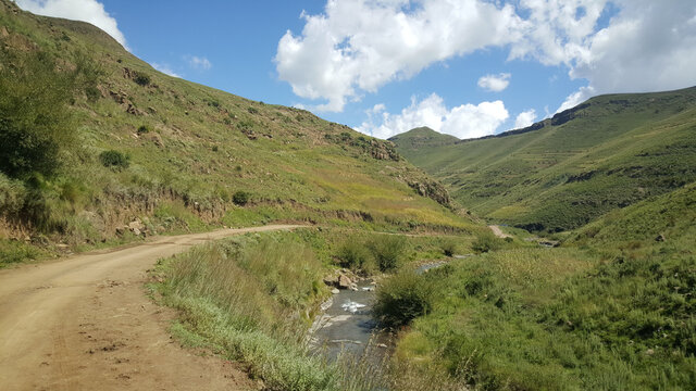 Road Towards Lejone In Lesotho