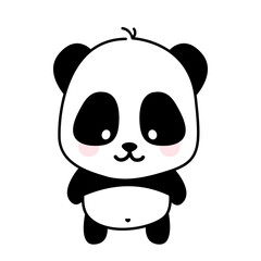 Cute panda bear icon isolated vector