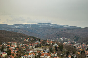 Obraz premium Wernigerode Schloss Harz Ausblick Brocken