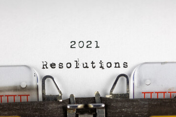 2021 Resolutions written on an old  typewriter
