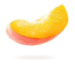 Apricot slice isolated on white background with clipping path