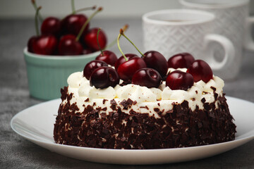 A traditional German chocolate and cherry cake Schwarzwald