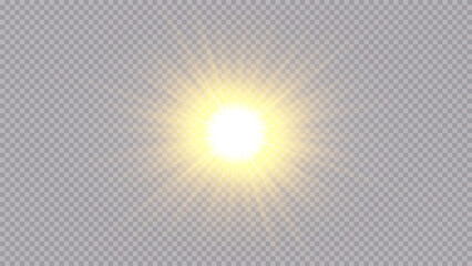 Sun isolated on transparent background. Vector illustration