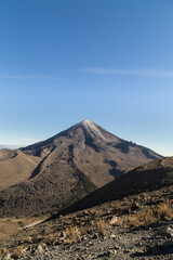 A vertical shot of the Pico de Orizaba volcano in Mexico. Relief highest mountain