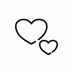 Heart icon. Love and affection icon. Outline style icon. Vector