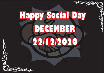 Happy Social Day with a black background where a social is very necessary.