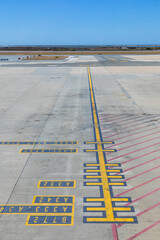 marker for parking position at airport Faro