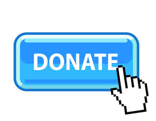 donate blue button, vector illustration 
