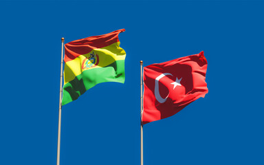 Flags of Turkey and Bolivia.