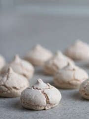 meringues on a gray background. pattern