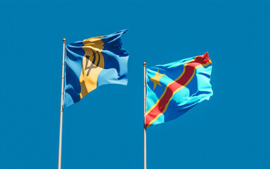 Flags of DR Congo and Barbados.