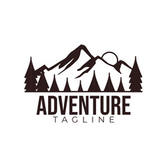 Simple retro adventure logo design