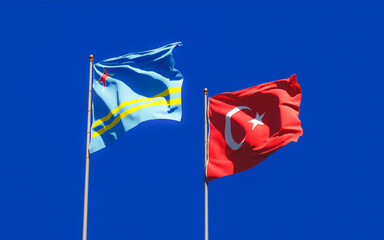 Flags of Turkey and Aruba.