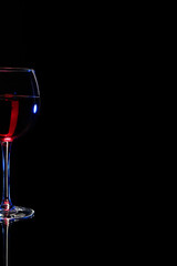 Wine glass isolated on black background