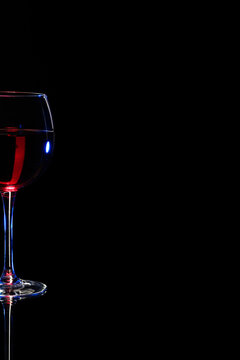 Wine glass isolated on black background