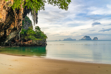 Beautiful morning at Pranang Cave Beach, Railay, Krabi, Thailand