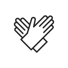 Rubber cleaning gloves color line icon. Isolated vector element.