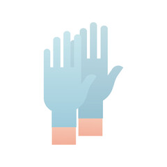 hands using gloves prevention covid19 icon