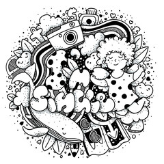 Im single Valentines Day. Greeting card with lettering and doodles.