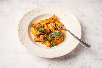 Potato gnocchi with brown butter and sage