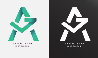 alphabet letter a logo gradient design