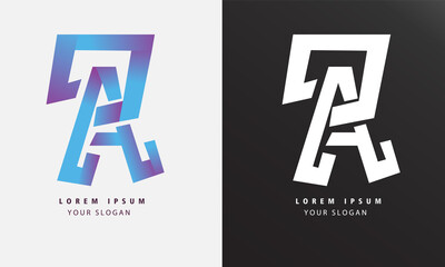 alphabet letter a logo gradient design