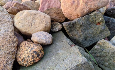 stones in an empty meadow