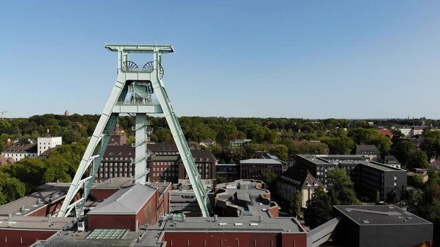 Bochum city, Germany. Industrial heritage of Ruhr region. Former coal mine, currently German Mining Museum.