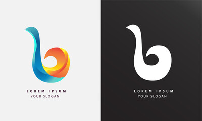 Initial name letter b modern logo