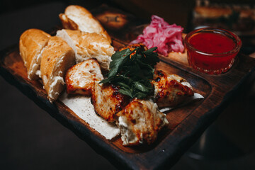 grilled meat on the board