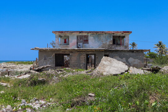 Abandoned house on the beach