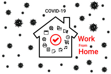 Self isolation concept. All stay at home. Self-isolate from a pandemic. Remote work from home during Quarantine. Vector flat illustration.