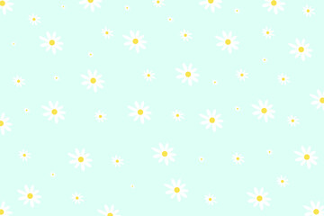 Daisy flower vector pattern illusration floral background.  Pretty floral pattern for print. Flat design vector.